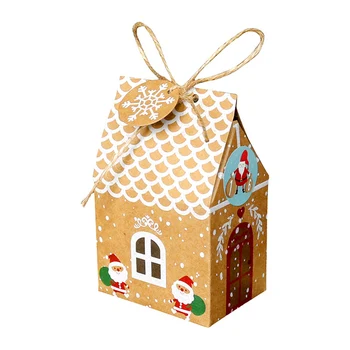 

24pcs Gift boxes Paper House Gift Ags+Stickers &Ropes Christmas Cookies Newest
