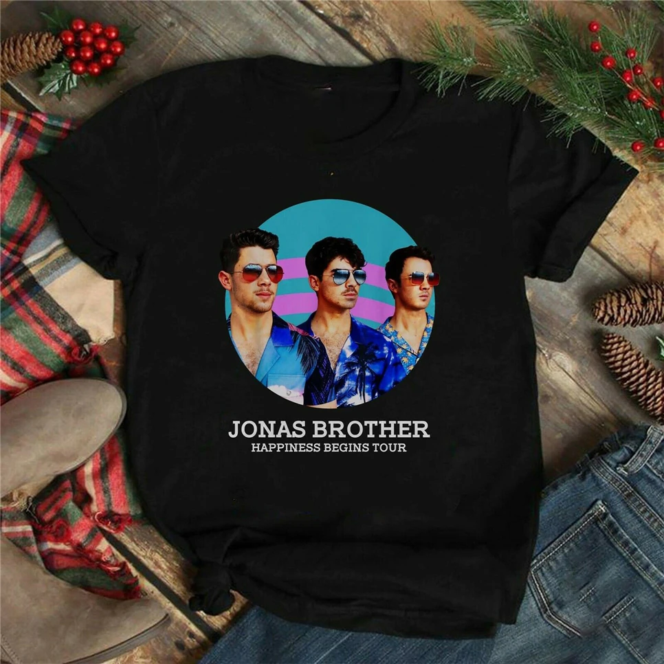 Jonas Brothers счастье начинается Тур рубашка Одежда высшего качества Футболка| |