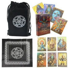 

Tarot Set Solitaire Board Game Board Game Deck English Version Beginner PDF Guide Book With Premium Suede Tote Bag Linen Mat