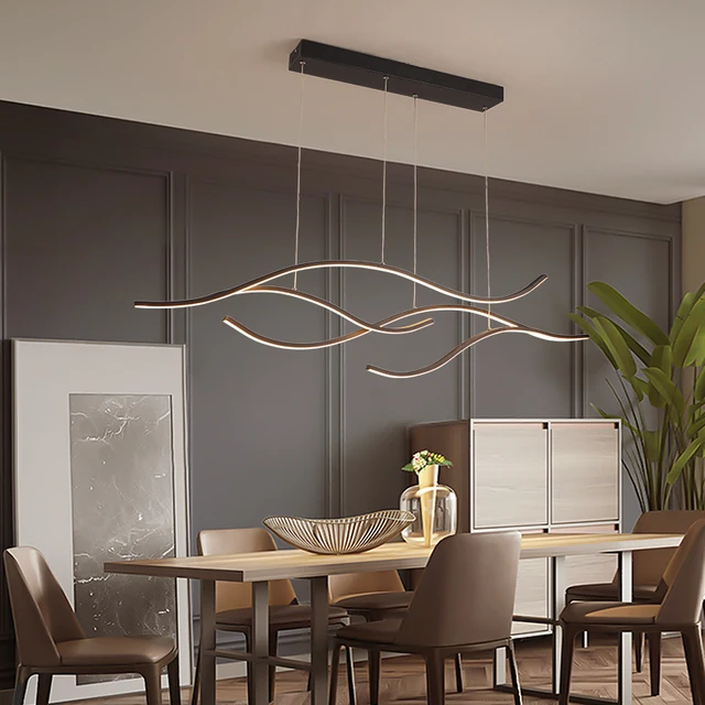 Creative Modern LED Chandelier For Living Room Kitchen Dining Room LED Lights Lighting 8ecdde6db90a376d7ab2a4: Black L1000mm|Black L1200mm|Gold L1000mm|Gold L1200mm