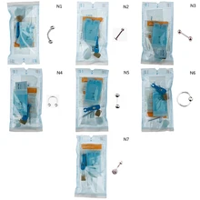 

1Set Disposable Body Piercing Pack Unit Machine Kit For Tongue Nipple Belly Navel Septum Ring Lip Captive Bead Jewelry Tool