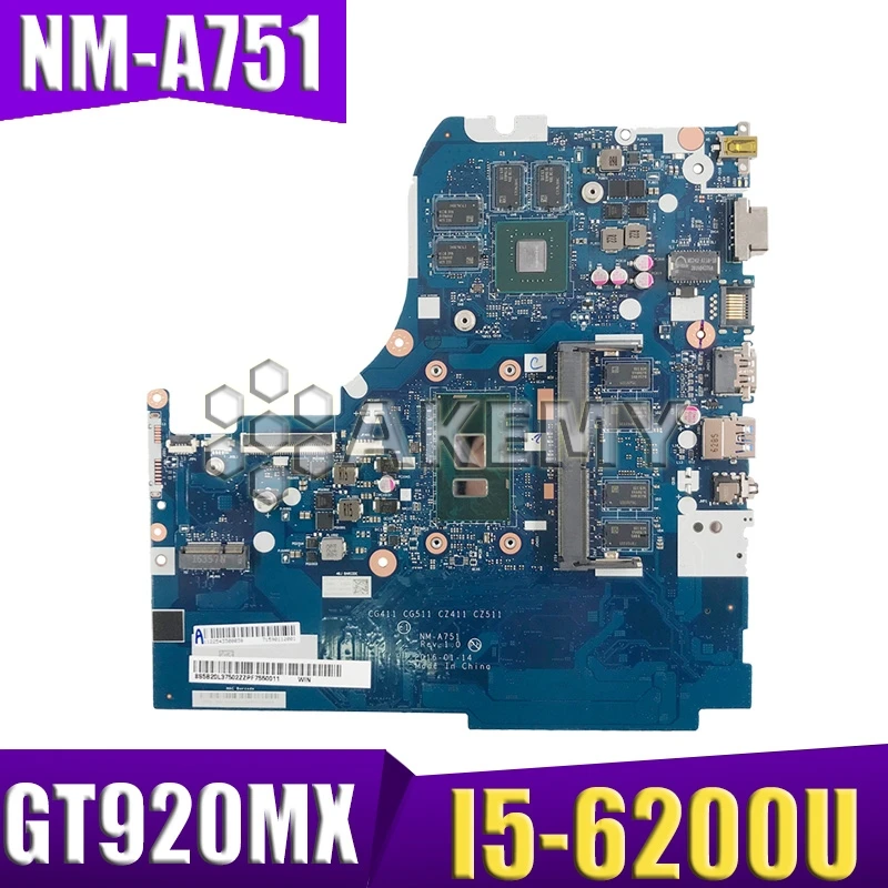 

NM-A751 Laptop motherboard para Lenovo 310-14ISK mainboard original 4G-RAM I5-6200U GT920MX