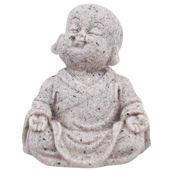 

1Pc Maitreya Statue Resin Sandstone Buddha Figurine Crafts Fish Tank Ornaments