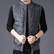 Мужской жилет, осенняя и зимняя хлопковая одежда, мужской свободный плотный жилет без рукавов, корейский стиль, жилет, пальто