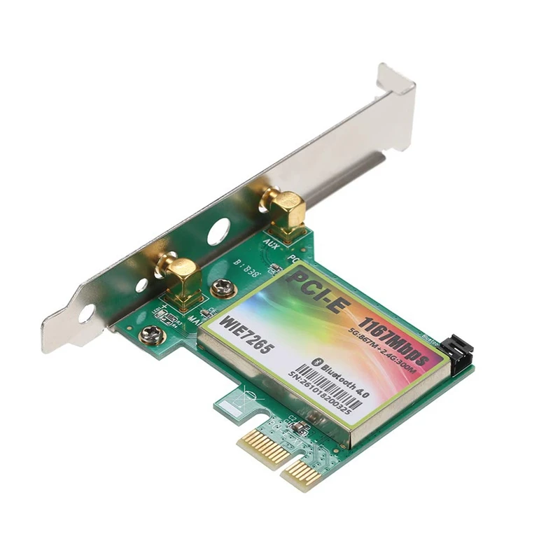 WiFi карта AC 1200 Мбит/с BT4.0 Беспроводная PCIe сетевая карта 5,8 ГГц/2,4 ГГц Двухдиапазонная PCI Express сетевая карта