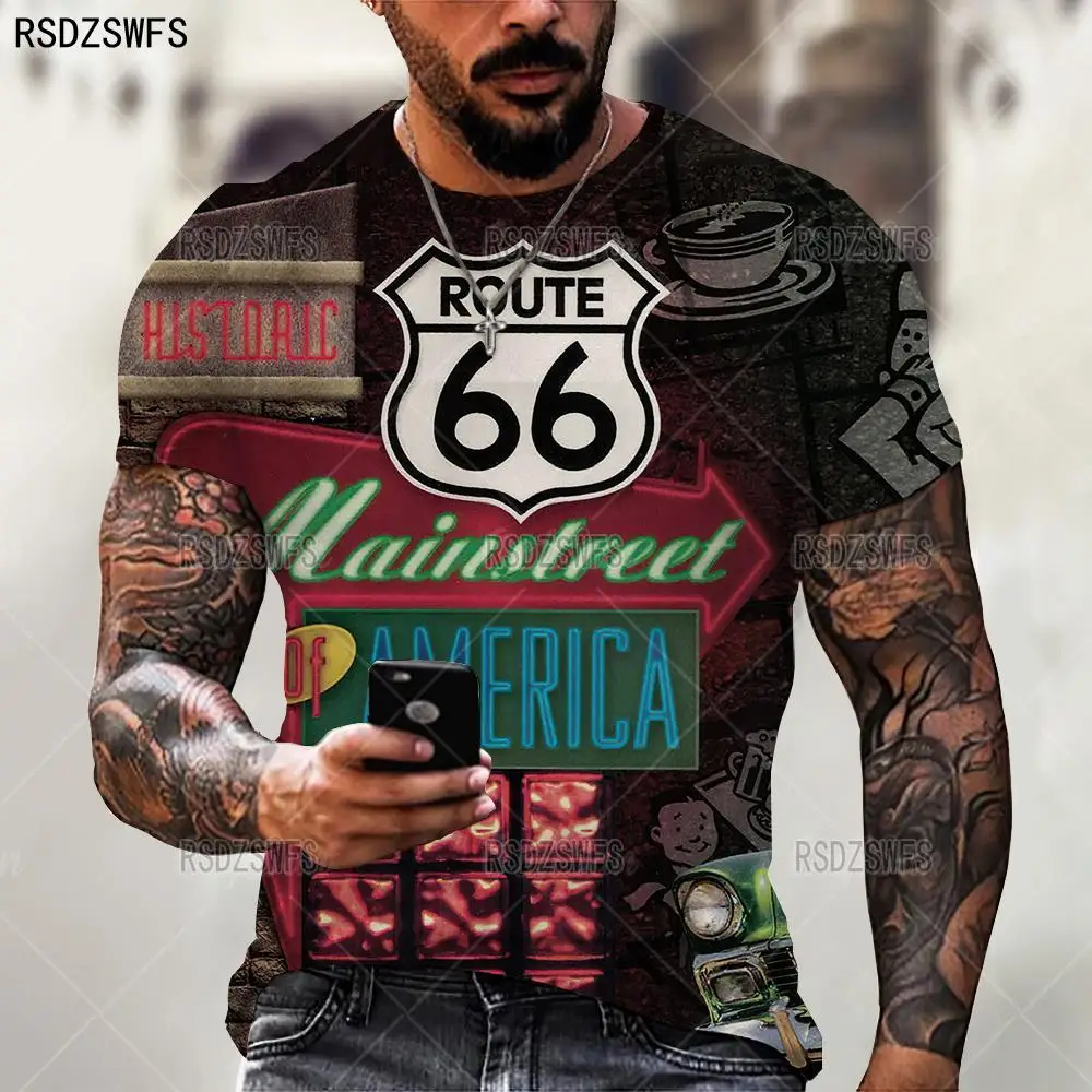 Tanie Letni Trend męski T-Shirt druk 3D 66 wzór ponadgabarytowy T