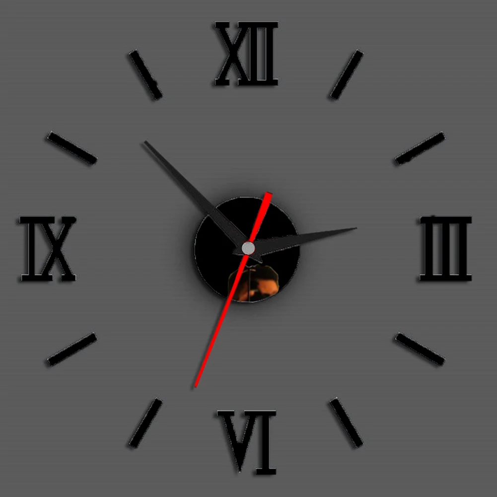 Removable Quartz Wall Clock Modern Art Mirror For Home Office Fashion 3D Stickers Living Room DIY Decoration Roman Numerals | Дом и сад