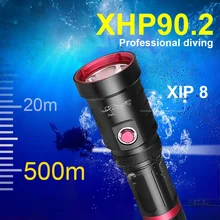 

2021Newest diving flashlight 18650 Usb xhp90.2 rechargeable Underwater lantern IPX8 waterproof dive hand lamp camping led torch