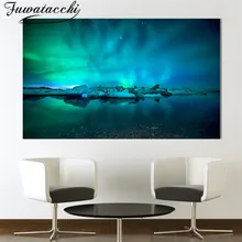 Картина маслом на синем речке Fuwatacchi Aurora Borealis настенные