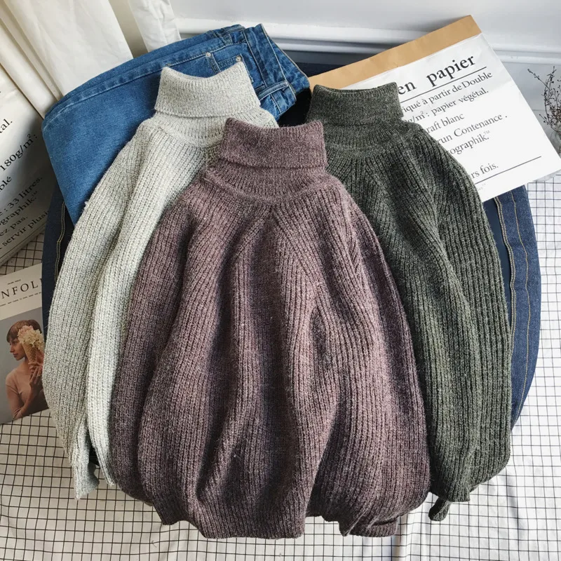 Winter Thicken Turtleneck Sweater Men Warm Fashion Solid Color Casual Knit Sweaters Man Loose Long Sleeve Sweater Men Clothes Winter Thicken Turtleneck Sweater Men Warm Fashion Solid Color Casual Knit Sweaters Man Loose Long Sleeve Sweater Men Clothes