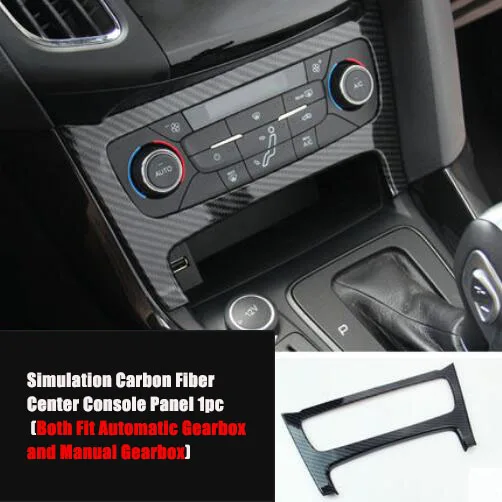 Carbon Console trim Car Styling Accessories Gear Panel Water Cup Holder Trim Decorative Sticker For Ford Focus 3 mk3 Sedan Hatchback - Название цвета: Carbon Console trim