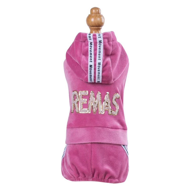 Pet Jumpsuits Dog Pet Sports Clothes Apparel Golden Velvet Dog Cat Jumpsuit Pet Winter&Autumn Coat Classic Puppy Cat Apparel 5 sizes