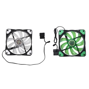 

2Pcs Computer 16Db 33 Leds Case Fan Heatsink Cooler with Anti-Vibration Rubber,12Cm Fan,12Vdc 3P Ide 4Pin- Green & White