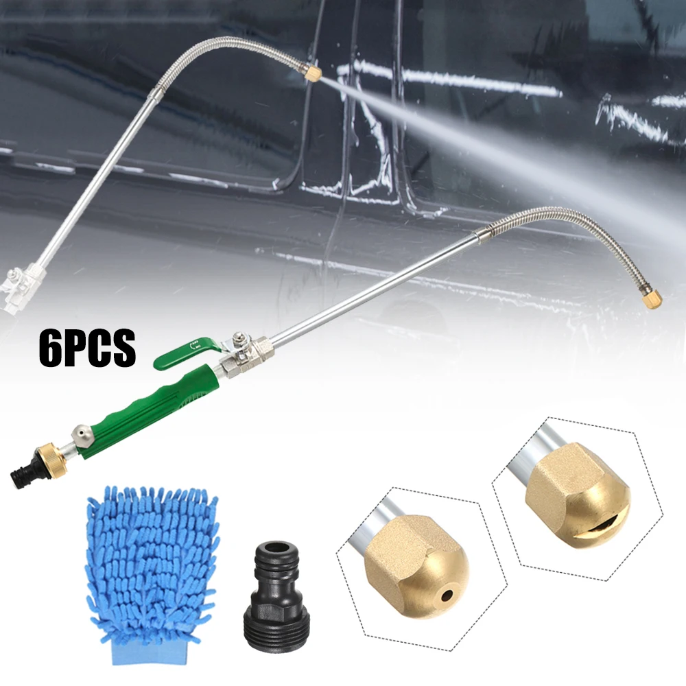 Высокого давления автомойка пистолет для мойки устройство портативная машина для очистки автомобиля водяной пистолет разбрызгиватель инструмент для очистки - Цвет: green 6pcs
