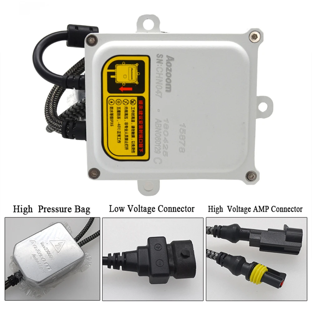 Комплект автомобильных фар Xenon H1 H3 H7 H11 9005 HB4 D2H Aozoom HID лампы 5500K 55 Вт ABN06 комплект