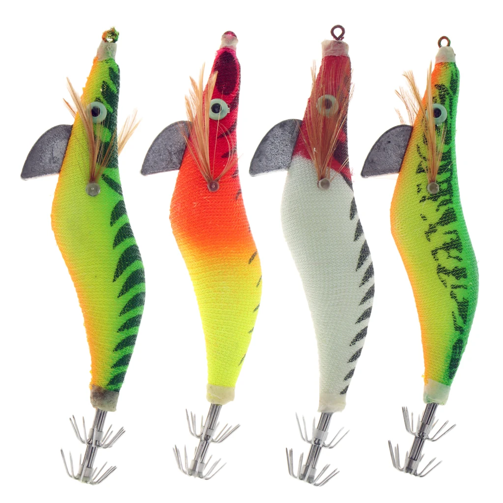 Fishing Plastic Hard Shrimp Lure Luminous Glow in Dark Prawn Squid Jig Hooks Fishing Baits for Fisherman