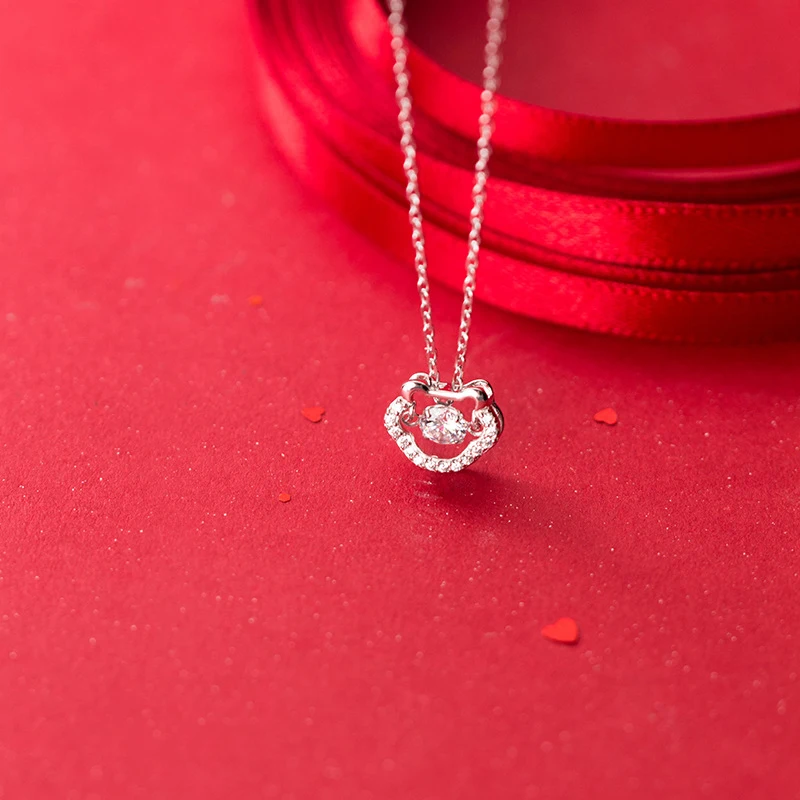 

MIQIAO, ожерелье из стерлингового серебра 925 пробы, женская подвеска, чокер, женская мода, один алмаз, китайский замок, простая полые ключицы, це...