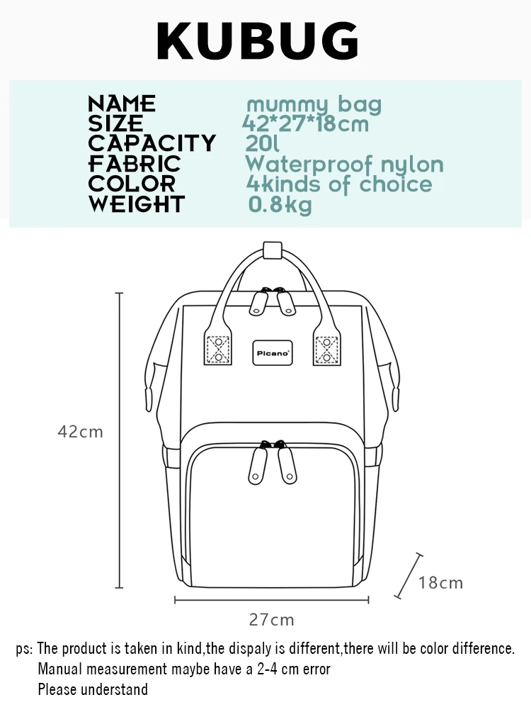 Кубаг Мумия сумка большой емкости Дорожная сумка для беременных на молнии пеленка Детский рюкзак многофункциональная сумка для кормления рюкзак для ухода за ребенком