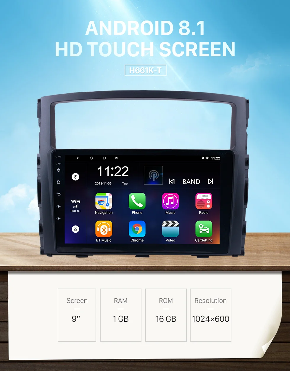 Discount Seicane 9" HD 1024*600 Android 9.0 for 2006 2007 2008-2013 Mitsubishi Pajero V97/V93 Quad-Core Car Radio GPS Multimedia Player 0