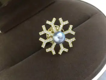 

Snow Flower Brooch Pin Mountings Findings Settings Base Parts Fittings Accessories for Akoya Edison Pearls Agate Beads Stones