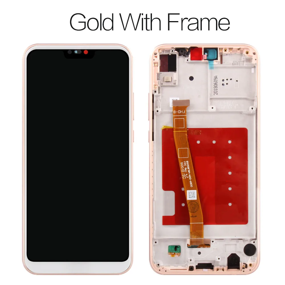 5,8" 2280x1080 ips дисплей для HUAWEI P20 Lite сменный сенсорный ЖК-экран с рамкой lcd P20 Lite ane-lx3 nova 3e - Цвет: Gold with Frame