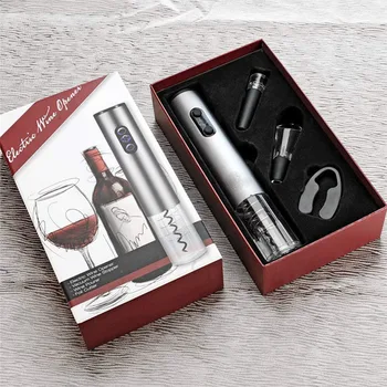 

Wine Accessories Automatic Corkscrew Electric Wine Bottle Opener Set with Wine Stopper,Wine Pourer and Foil Cutter Gift Box