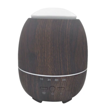 

Dark Wood Grain Mini Air Ultrasonic Humidifier 7Color Led Night Light Aromatherapy Essential Oil Aroma Diffuser for Home Office
