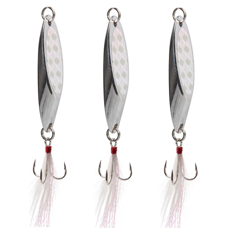 20pcs Metal Spinner Spoon lures Sequins Cast Jig lure for trout bass fishing Artificial Bait 5g 7g 10g 21g 28g | Спорт и развлечения