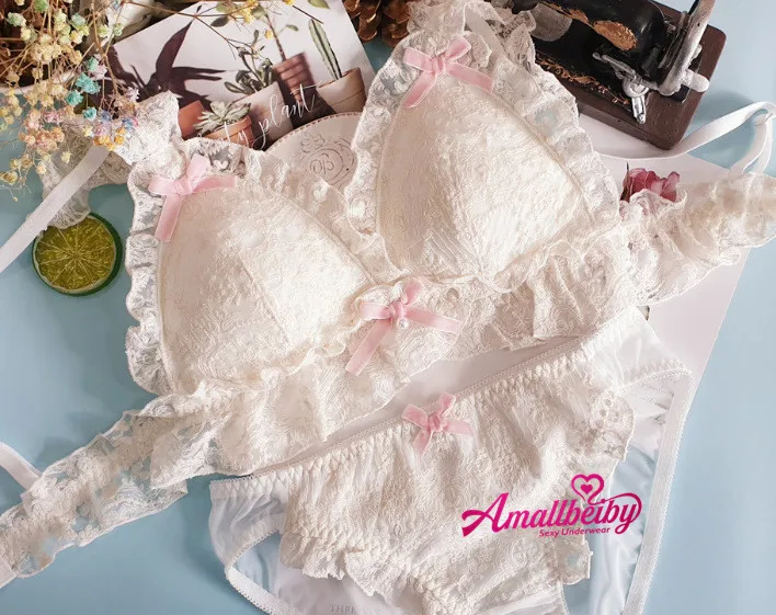 Lolita Cute Underwear Ruffles Japanese Sexy Flower Thin Wire Free
