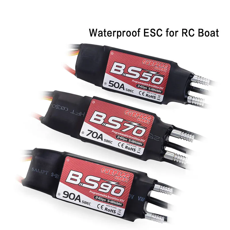 Waterproof 90A 70A 50A Boat Brushless Electric Speed Controller 2-6S Lipo BEC 5.5V/5A Programming Card For 2948 3660 3670 Motor | Игрушки и