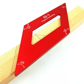 

1*Carpentry Scribing Ruler Aluminum Alloy Woodworking Scribe Ruler 45° & 135° Angle Rulers Measuring Tool
