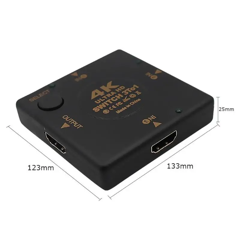 4K 1080P HDMI коммутатор 3 3DTV вход 4K x 2K HDMI выход аудио сплиттер конвертер нет необходимости для внешнего источника питания удобный