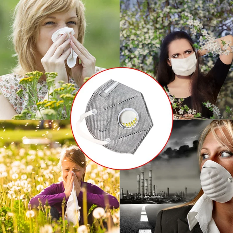 

10PCS Mask Adult Folding Nonwoven Valved Dust Mask PM 2.5 Respirator Mouth Mask with Valve