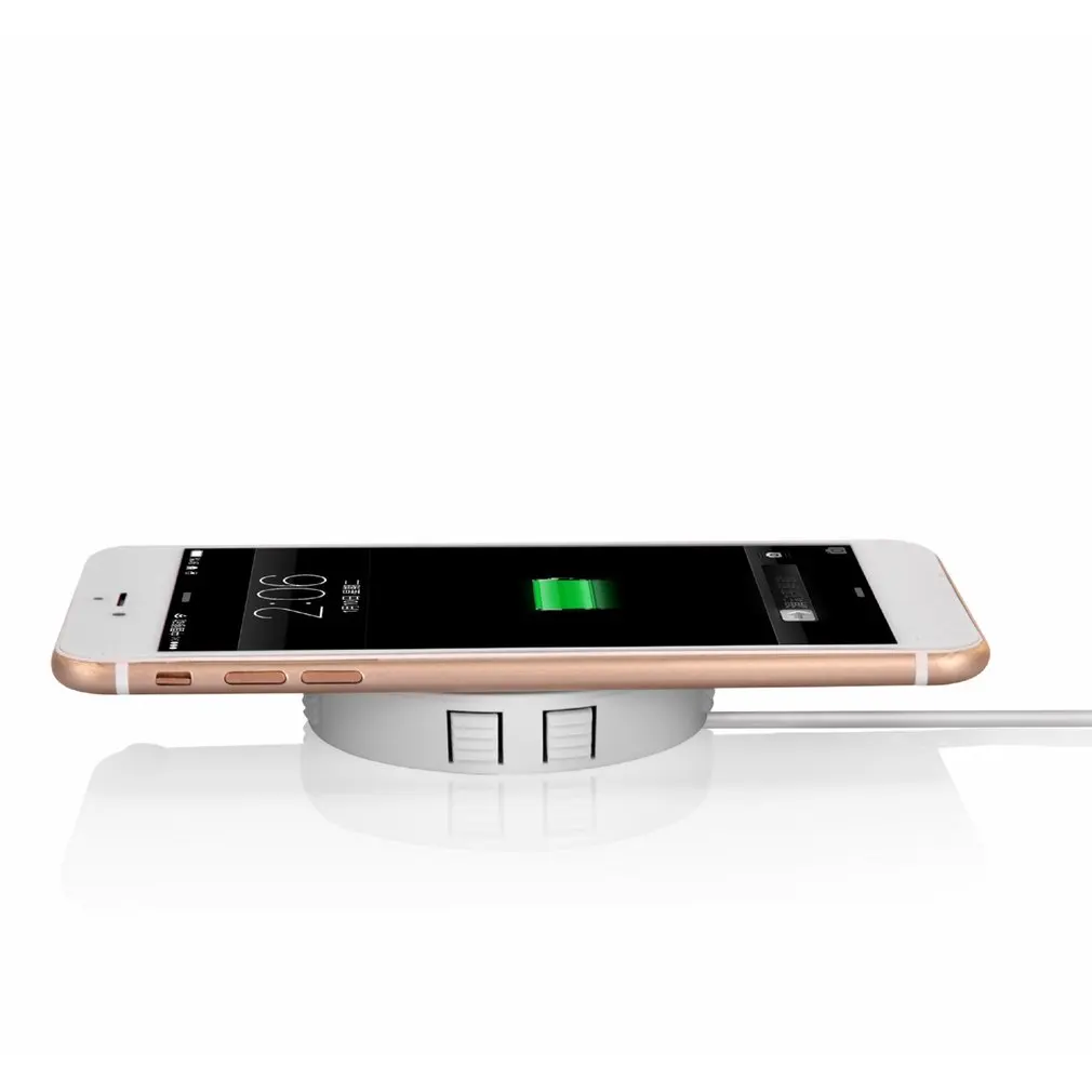 Fast Qi Wireless Charger Invisible Desktop Furniture Table Hidden Embedded Adsorption Suspension For Iphone For Samsung