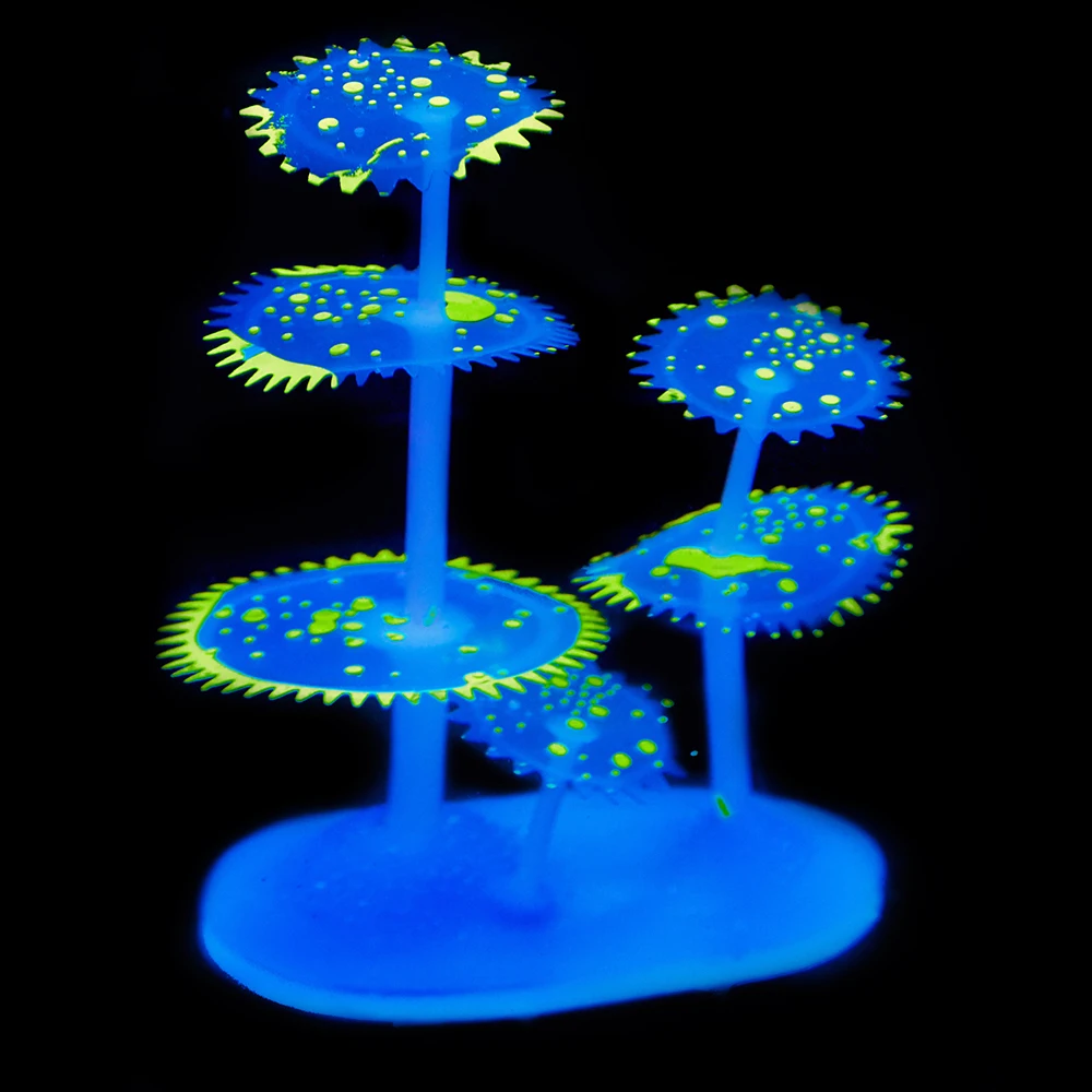 Аквариумный искусственный коралл Мягкий силикон поддельные растения подводный