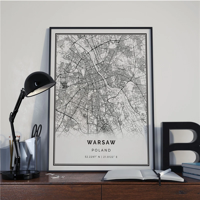 Poland-Warsaw-City-Map-Canvas-Painting-Posters-And-Prints-Wall-Art-Pictures-For-Poles-Living-Room (3)