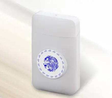 white blue Dragon Классный светодиодный светильник с откидной крышкой чехол для сигарет портативный пластиковый водонепроницаемый курительный ящик мужской креативный гаджет подарок для мужчины - Цвет: white blue Dragon