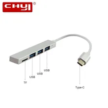 USB chyi C HUB 3,0 3 порта с TF кардридером Тип C 3,1 концентратор адаптер для MacBook, Surface Pro 6 Аксессуары