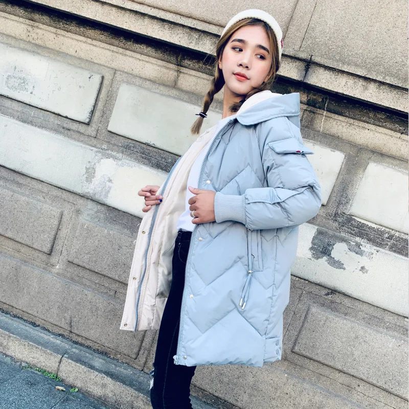 

Large Size down Jacket Cotton-padded Clothes Women's Mid-length Hooded Cotton-padded Clothes Fashion Cotton-padded Jacket Coat 2