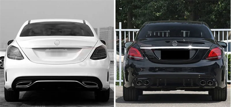 Диффузор заднего бампера с выхлопными наконечниками для Mercedes-Benz C-Class W205 C43 Coupe& Sedan