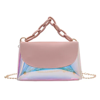 

Bag female 2020 new Korean version of the transparent portable jelly packet chain shoulder slung fashion small square bag
