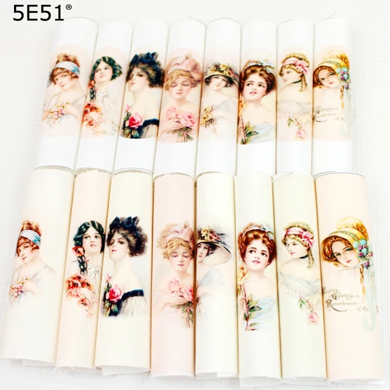 

Handmade cloth DIY patchwork Hand dyed fabrics cotton and linen/cartoon printed