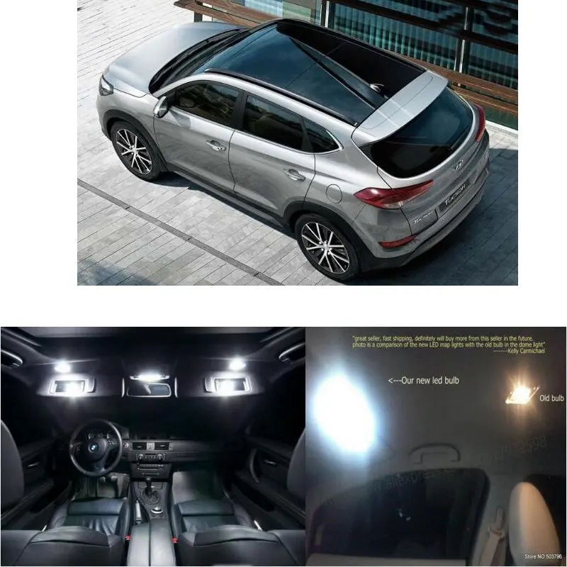 

6 шт., светодиодные лампы для салона автомобиля Hyundai tucson sunroof 2018