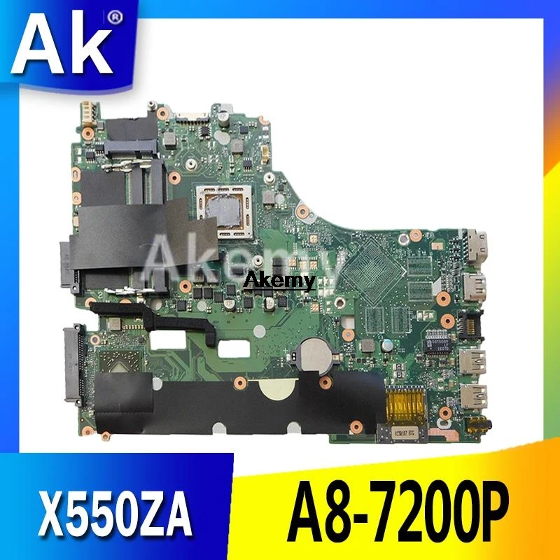 X550ZA материнская плата для ноутбука For Asus X550ZE K550Z A555Z VM590Z A8 7200P LVDS Оригинал Mainboard 100%
