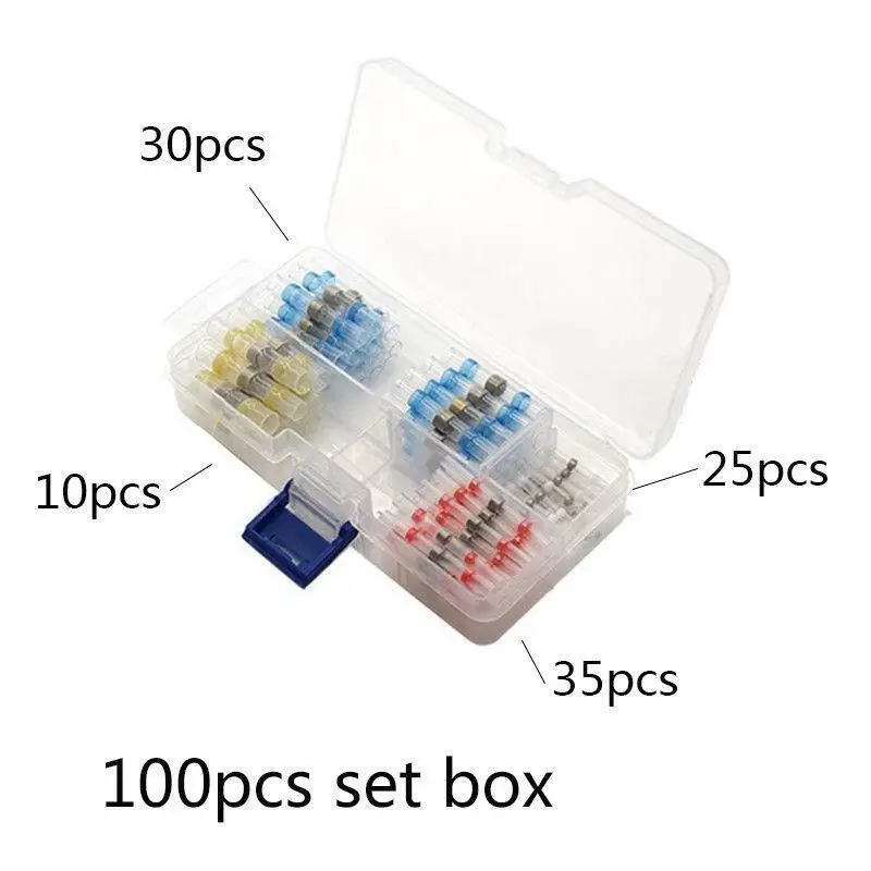 

50/100pcs Waterproof Solder Sleeve Heat Shrink Tube Wire Terminal Connectors Marine And Automobile Tool Parts