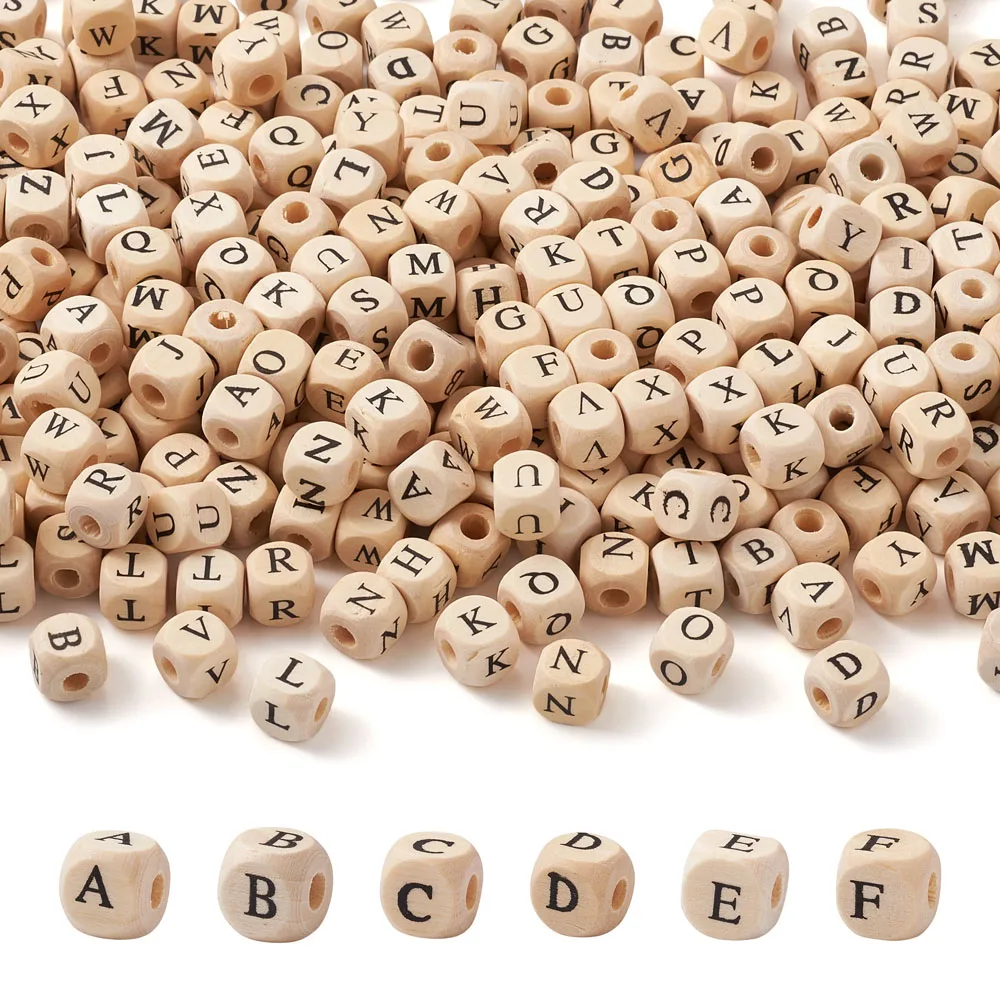 50-200Pcs Natural Mixed Wooden Letter Alphabet Beads Loose Spacer Beads For  DIY Bracelet Jewelry Making Handmade Accessories - AliExpress