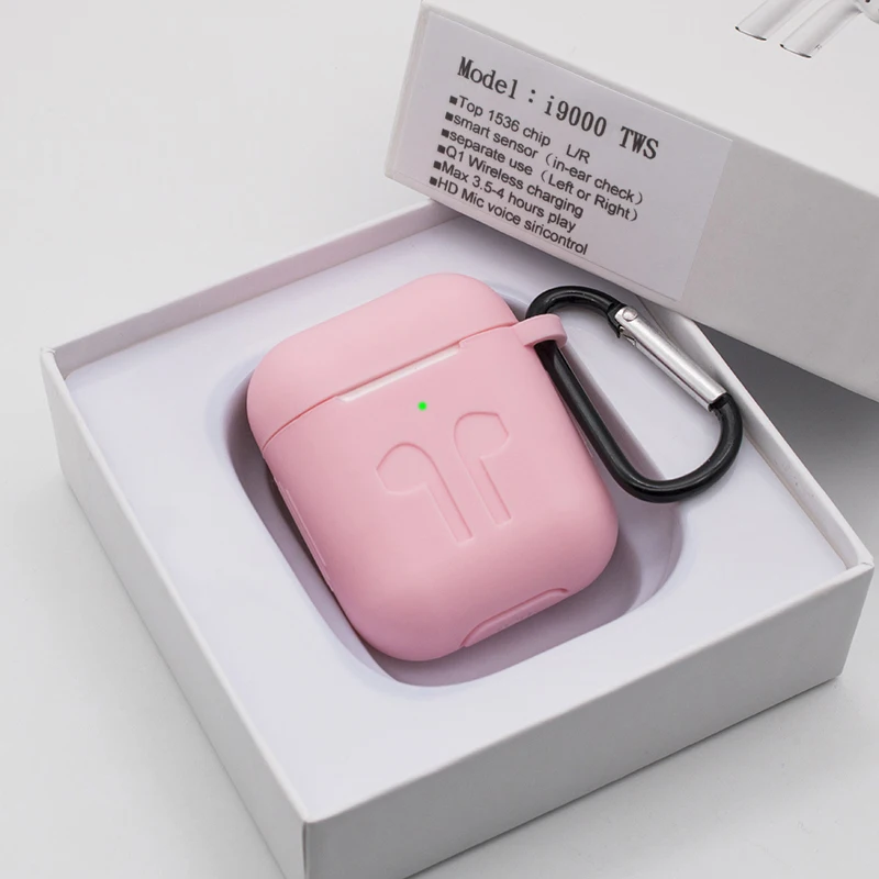i9000 TWS Bluetooth Earphone In-ear Detection Pop up 1:1 Size Wireless Headphones Single Use Bass Headset PK i200 i500 TWS - Цвет: i9000-Pink
