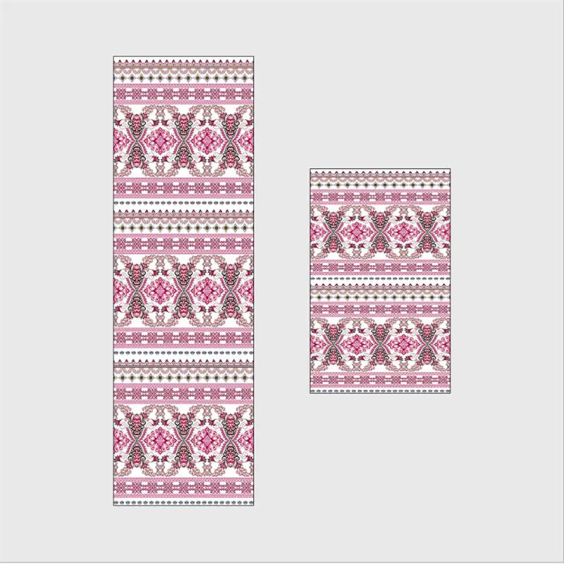 Welcome Mats for Front Door Rose Red Floral Pattern Strip Kitchen Mat Farmhouse Home Decor 40cmX60cm Floor Mats Polyester