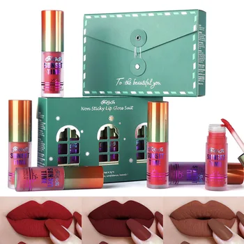 

High Quality 1 Set Liquid Lipstick Lip Glaze Matte Long Lasting Non-stick Cup Makeup for Women
