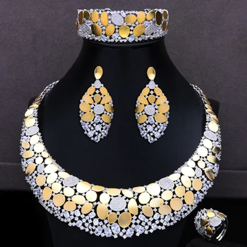 

GODKI Famous Brand Bling Bling Sequins Luxury Nigerian Dubai Jewelry Sets For Women Cubic Zircon Wedding Bridal Jewelry Set 2020
